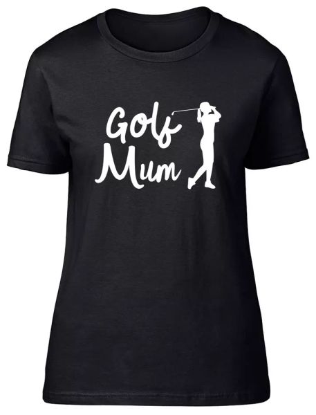 

Golf Mum Fitted Womens Ladies T Shirt, White;black