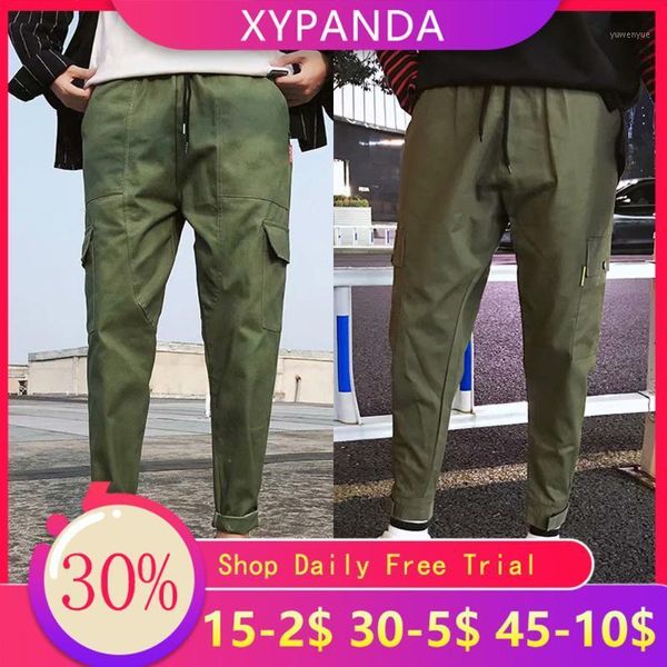 

men's pants xypanda casual overalls big pocket beamed, Black