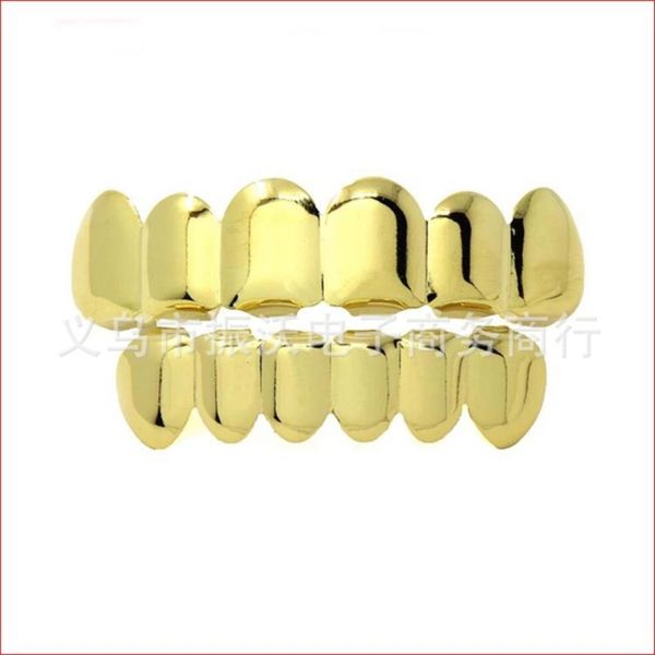 

gold plated flat teeth hip hop for halloween masquerade ball braces, Silver