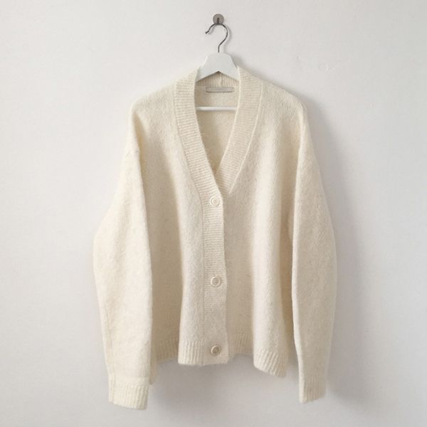 

women short sweater knitted hooded cardigan single breasted button solid white outwear m0005 210514