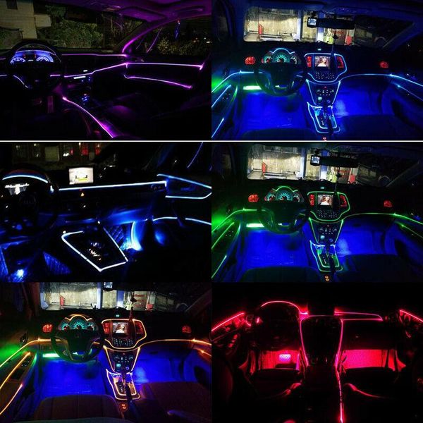 

light strip neon rgb 8m app accessories atmosphere car dc 12v fiber optic led emergency lights