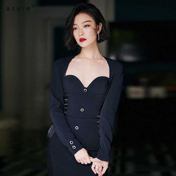 

body woman party dress outfit vintage long sleeve sheath ladies casual female elegant designer clothing 22439g 210712, Black;gray