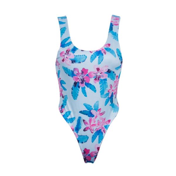 

one-piece suits 2021 womens swimming costume padded print swimsuit push up women beachwear pure fresh simple
