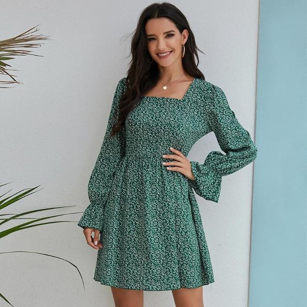 

casual dresses floral feminine dress, elegant, for office, chiffon, print, dresses, vintage, women family party, Black;gray