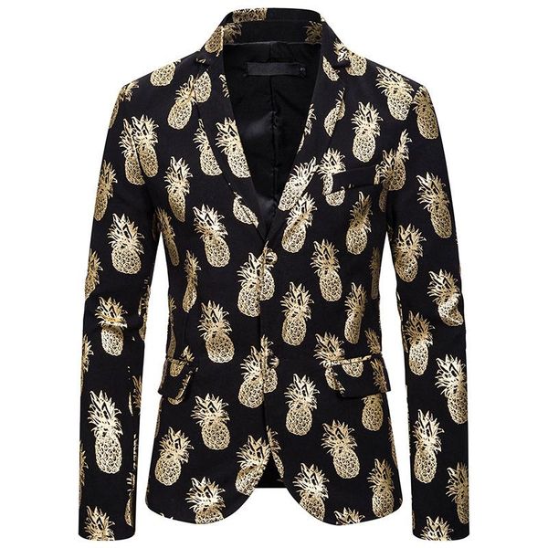 

men's suits & blazers party suit jacket for men pineapple pattern silver gold stage costumes fashion casual blazer dress autumn arrival, White;black