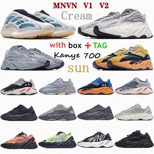 

kanye yeezys boost 700 wave west casual shoes yezzy v2 sun amber cream bright cyan teal vanta mauve salt salte geode inertia static analog t, Black