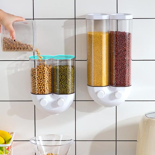 

transparent sealed storage box grains tank household kitchen containers dry cereals rice bean dispenser bottles & jars