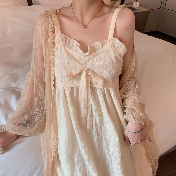 

casual dresses large size women's summer fat mm french retro was thin sunscreen open yarn super fairy suspender dress two-piece su, Black;gray