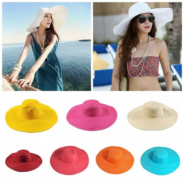 

womens beach straw sun hats fashion wide brim travel sunshade cap outdoor casual soft candy color sun hats tta656, Blue;gray