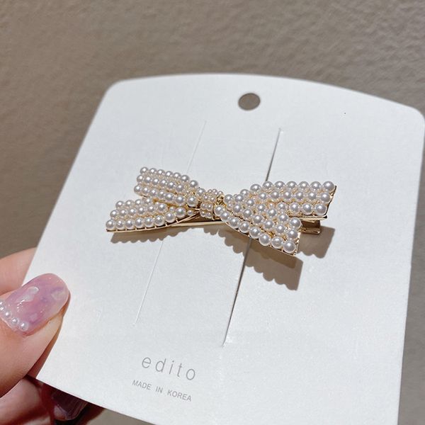 

real gold electroplated pearl bow hairpin, Golden;silver