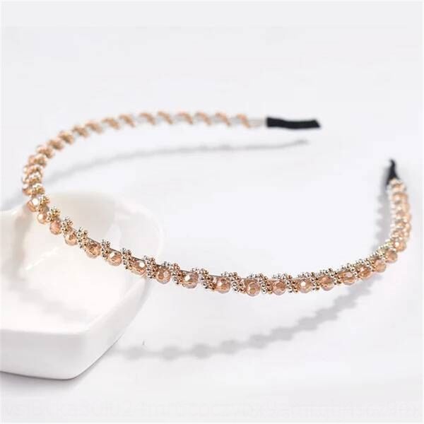 

tdH1 korean fashion crystal adult simple pressure anti slip hairpin temperament rhinestone women's head hair bandwater headbands drill, Silver