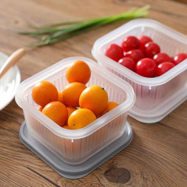 

storage bottles & jars multifunctional box refrigerator fresh-keeping vegetable fruit drain basket kitchen classification container