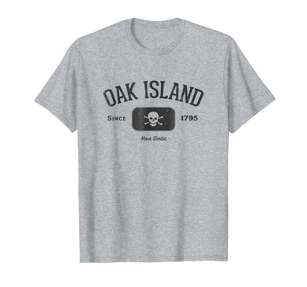 

oak island pirate skull and crossbones gift shirt, White;black