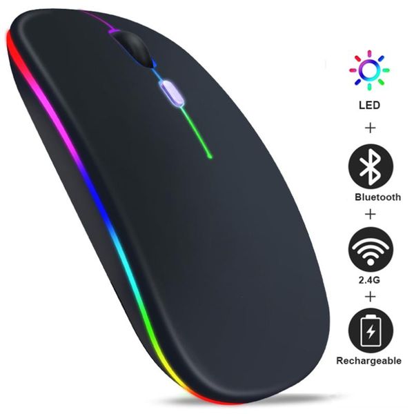 

mice bluetooth mouse wireless silent computer led backlit mause usb ergonomic gaming rechargeable for lappc