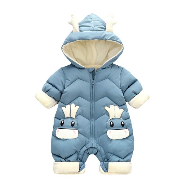 

baby rompers winter newborn down coat bodysuits infant babies clothes girls boys jumpsuit hooded kids one piece clothing toddler outwear kee, Blue