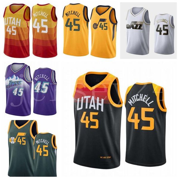 

basketball jersey donovan mitchel menutahjazz embroider jerseys., Black;red