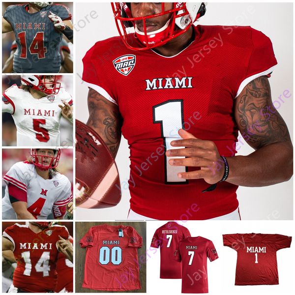 Miami (OH) RedHawks Football Jersey NCAA College Ben Roethlisberger Brett Gabbert Jaylon Bester Tire Shelton Jack Sorenson Ivan Pace Jr.