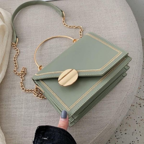 

evening bags 2021 matcha green pu leather travel luxury chain design crossbody women small handbag bag ladies bolso mujer sac