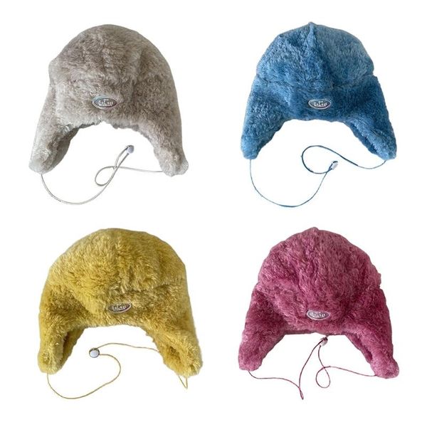 

berets mxmd cute ear hat lei feng solid color windproof in cold weather skiing riding, Blue;gray