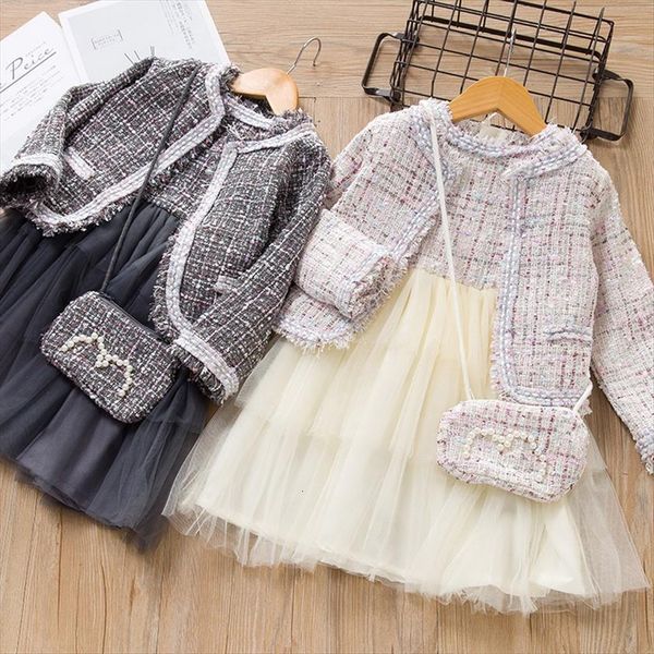 

plaid coat for girl dresses sleeveless gauze princess long sleeve fashion 2pcs set baby clothes 2 6y ax1300, Red;yellow