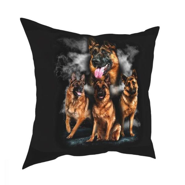 

german shepherd dog throw pillow cover polyester decorative gsd lover animal creative pillowcase cushion/decorative