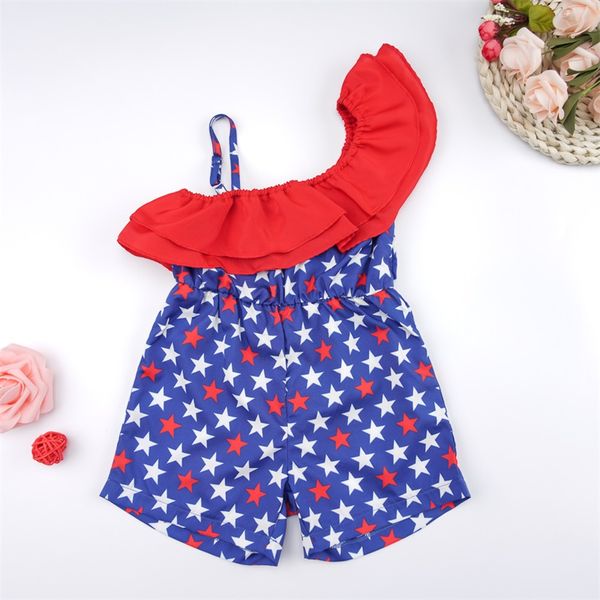 

july 4th stylish ins toddler baby kids girls jumpsuits straps overalls for 1-5t 1868 y2, Blue