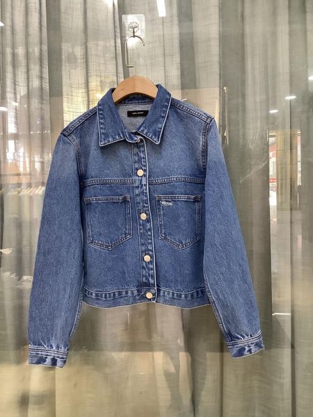 

women's jackets women jacket 2021 early autumn casual all-match embroidered 100% cotton dark blue denim, Black;brown