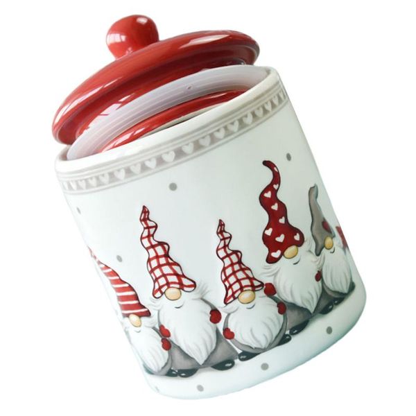 

gift wrap 1pc christmas elements food tank storage container cereals jar with lid