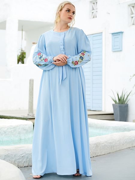 

ramadan aid moubarakrobe longue abaya dubai turkey islam indian arabic muslim blue dress long dresses for women kaftan moroccan, Red