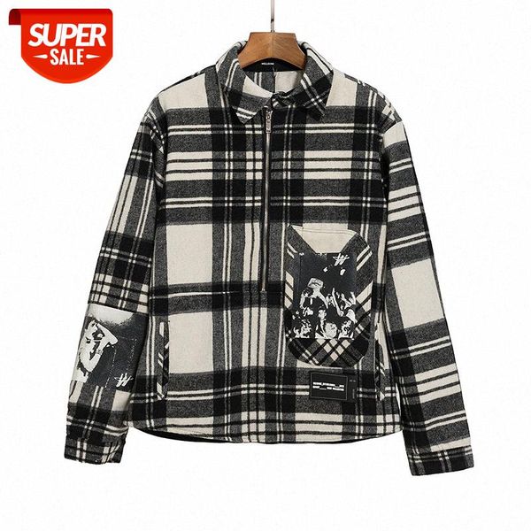 

done plaid coat oversized version lapel shirt foreign trade #or5m, Black;brown
