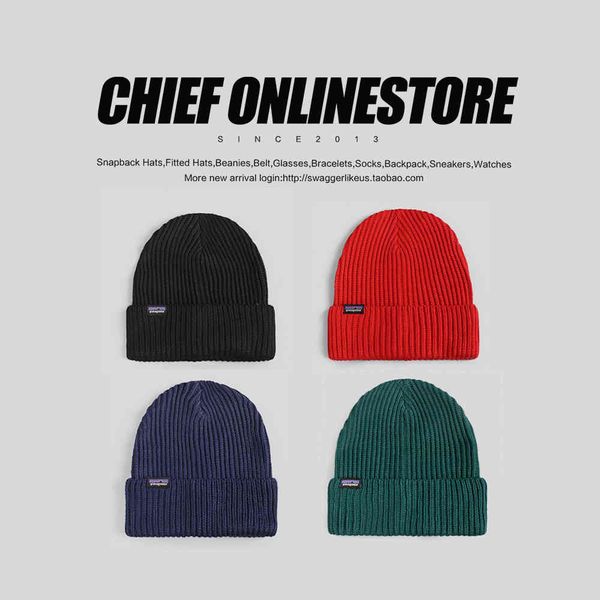 

luxury designers small label outdoor men's and women's fashion cold knitted wool hat versatile ski winter hat fashion design, Blue;gray