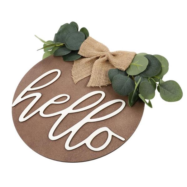 

wooden door tag round hello sign pendant delicate hanging decoration other hardware