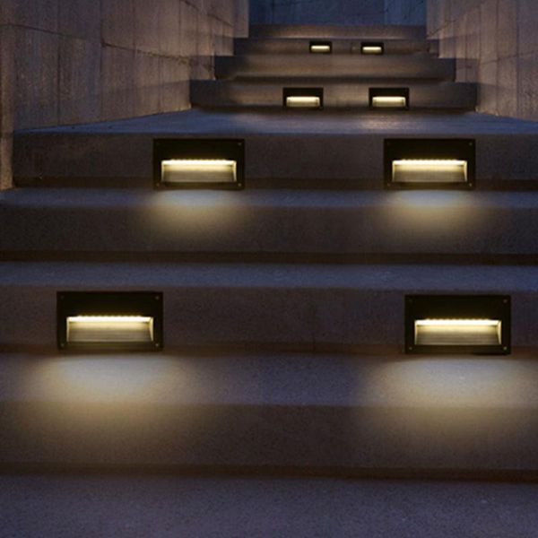 

outdoor wall lamps 4pcs ip65 waterproof led step light 3/5w recessed buried lamp porch pathway lobby villa el stair