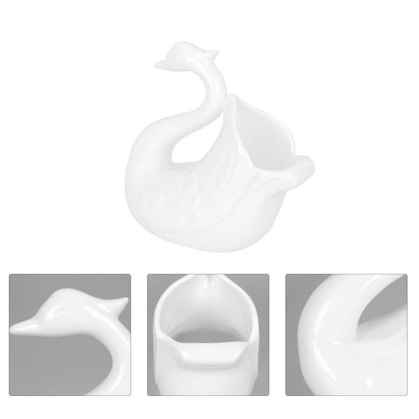 

chopsticks 1pc container in swan shaped storage bucket (white)