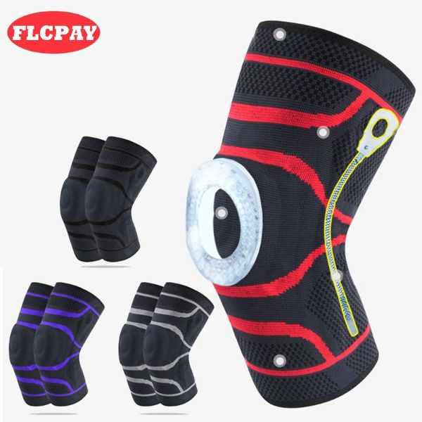

elbow & knee pads 1 pcs silicon meniscus protection running kneepad spring support patella protector leg arthritis gym sleeve, Black;gray