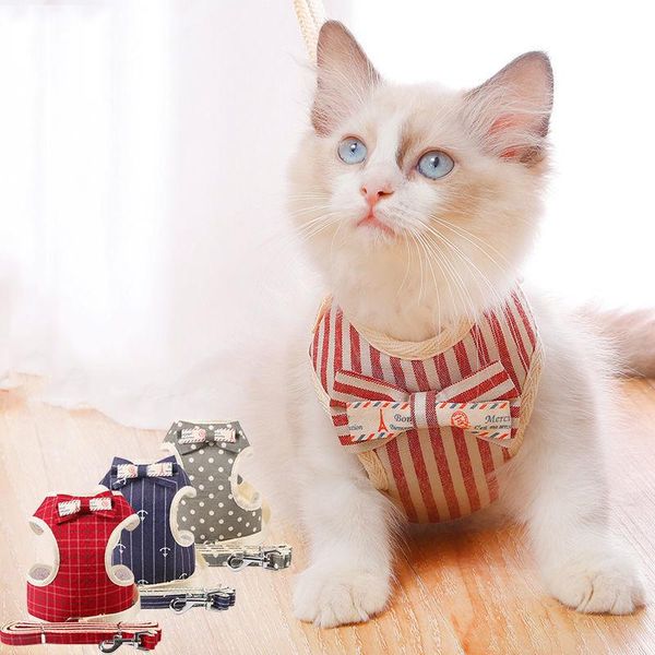 

cat collars & leads fashion plaid harnesses for cats summer pet harness and leash set katten kitty mascotas products gotas accessories