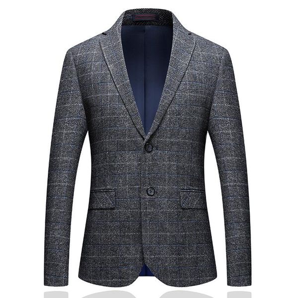 

men's suits & blazers mens business casual wool jacket plaid for men tuxedos grooms notch wedding man blazer, White;black