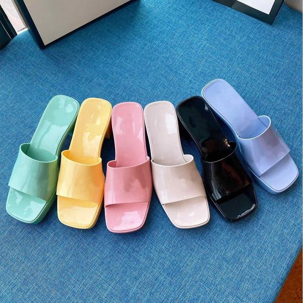 

high heel jelly slippers pvc beach women's heightened outdoor, Black