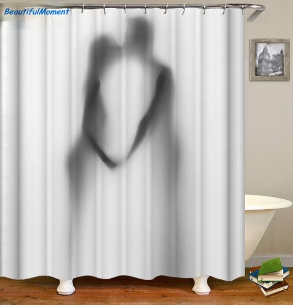 

shower curtains woman shadow curtain white background girl creative design bathroom blackout waterproof polyester cloth set