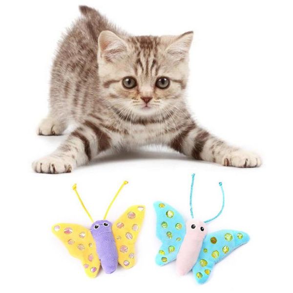 

cat toys cute plush wings toy pet kitten funny interactive play safety
