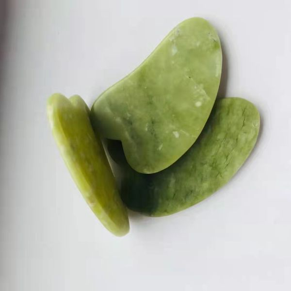 Jade verde natural de boa qualidade Massageador de Guasha para extração de terapia Gua Sha Board Ferramentas de Saúde e Beleza