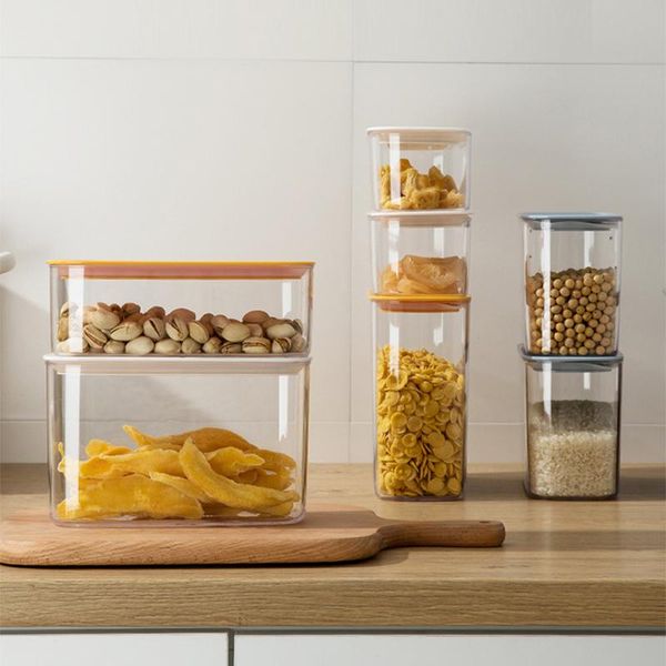 

storage bottles & jars 800/1400/2000ml container plastic kitchen refrigerator noodle box multigrain tank transparent sealed