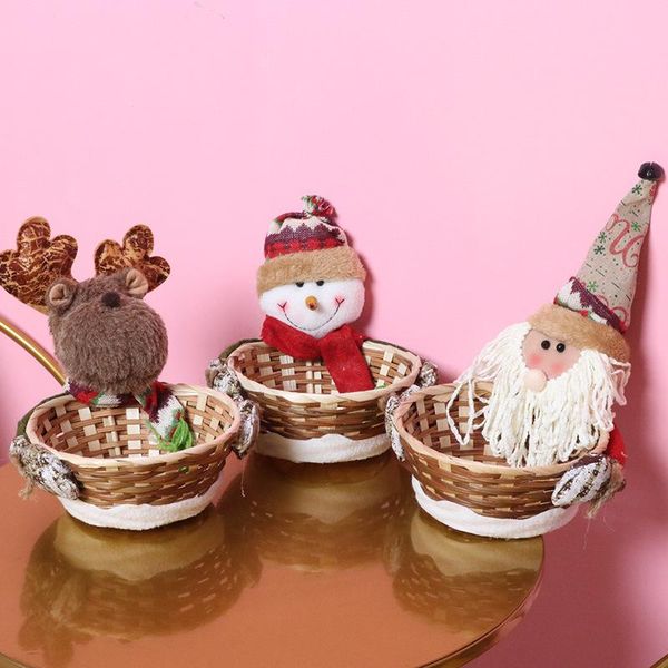 

christmas decorations decoration knitted fruit candy basket trees home desksanta claus elk deer snowman wooden