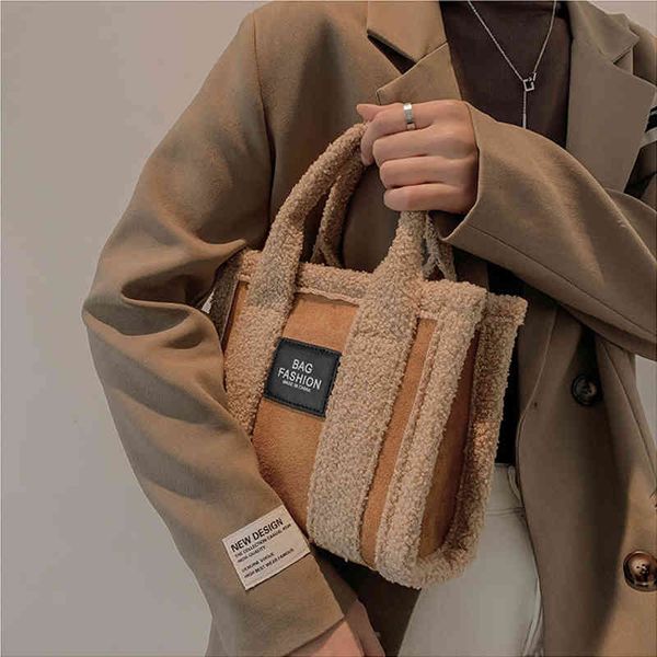 

new design women shoulder bag lamb velvet tote bags fashion winter handbag lady purse 01-sb-ygttqd