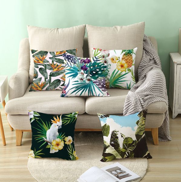 Последние 45x45 см корпус подушки, зеленый выбор стиля рисунков растений, абстрактная текстура домашней мебели подушки, поддержка пользовательского логотипа