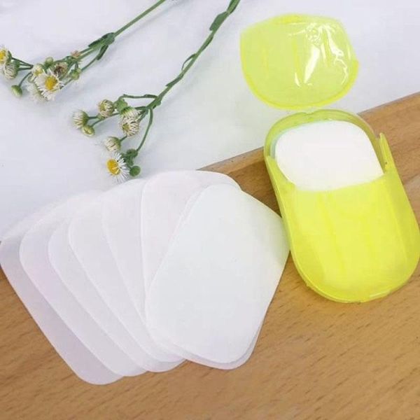 

soap dishes 20pcs disposable portable flakes hand washing paper box travel household for camping hiking