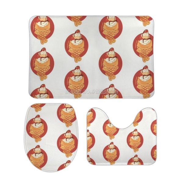 

bath mats taiyaki ice cream 3pcs bathroom set anti slip rugs carpet toilet mat cover fuwafurru a