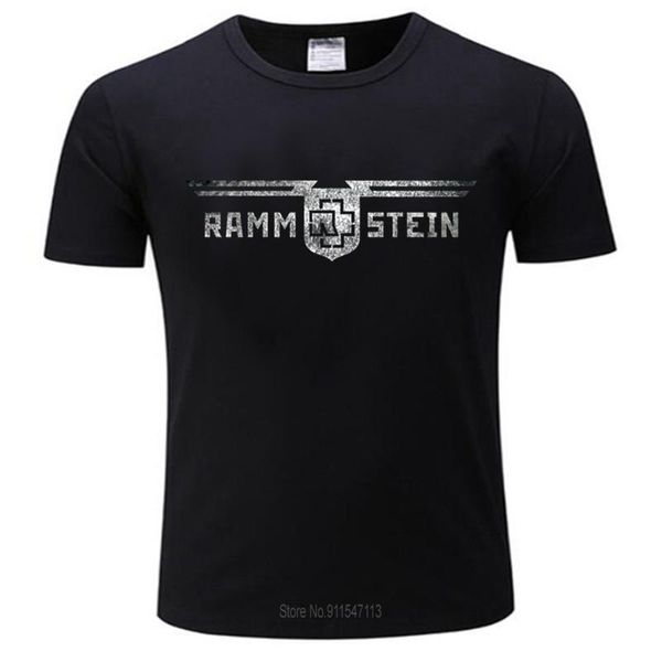 

men's t-shirts summer black men tshirt ramstein germany metal band t-shirt cotton t shirt brand teeshirt plus size, White;black