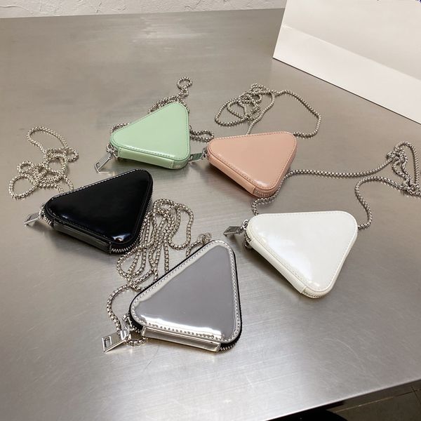 

fashionable and exquisite triangle coin purse the same style a single product mini wallet high-quality couple style bag p13980, Red;black