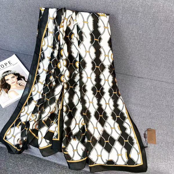 

100% silk scarf fashion womens scarves famous design brands long shawl wrap scarves without box, Blue;gray